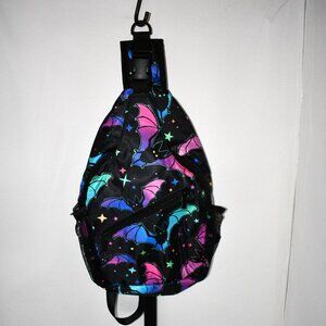 Krirteh Bright Bats and Stars Crossbody Sling Bag, Travel Chest, Shoulder Backpa